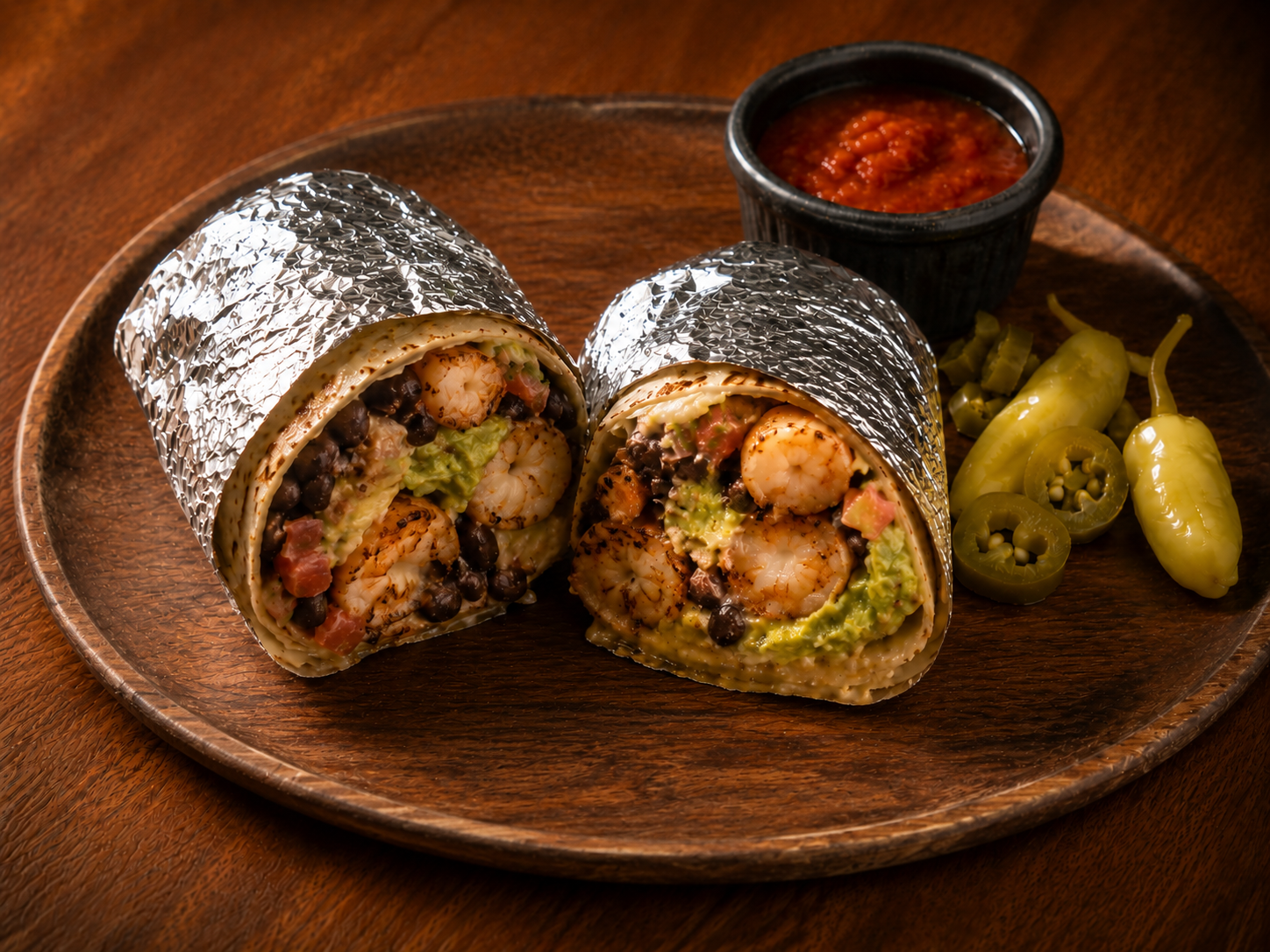 Burrito de camar&oacute;n al carb&oacute;n