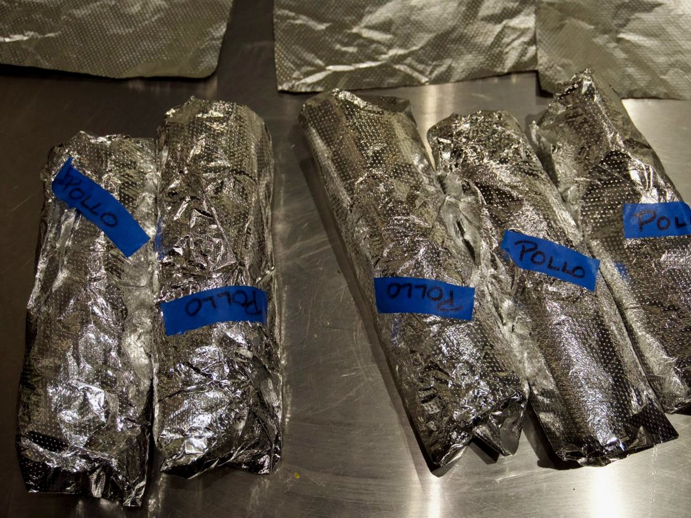 Burritos envueltos y etiquetados por sabor